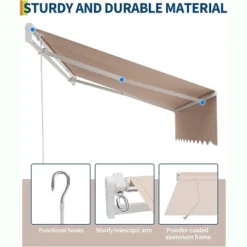 10' X 8' Retractable Awnings For Patio - Outdoor Sunshade Shelter With Heavy Duty Aluminum Frame -House Beautiful GUEST c5b84184 671f 4e96 8065 af3db6c03e74