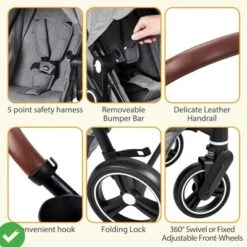 Convertible Baby Stroller 2 In 1 With Adjustable Backrest & Canopy Foldable Aluminum Alloy Anti-Shock -House Beautiful GUEST c5dcc2e9 16b1 4390 9c73 f4d356393b16