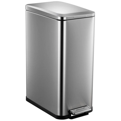 13 Gallon Kitchen Trash Can, Stainless Steel, Step On Pedal, Soft Close Lid, Fingerprint Proof, Brushed Finish, Silver 10 13 Gallon Kitchen Trash Can, Stainless Steel, Step On Pedal, Soft Close Lid, Fingerprint Proof, Brushed Finish, Silver - Image 8