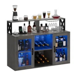 Freestanding Liquor Cabinet Bar For Home Living Room, Office, Dining Room, Kitchen Sideboard Bar Cabinet With LED Lights -House Beautiful GUEST c6383f9d 4b04 478c aed1 e9404cb6519c