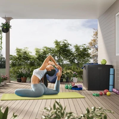 130 Gallon Large Resin Deck Box, Weatherproof Outdoor Storage Bin With Lid And Side Handles 7 130 Gallon Large Resin Deck Box, Weatherproof Outdoor Storage Bin With Lid And Side Handles - Image 5