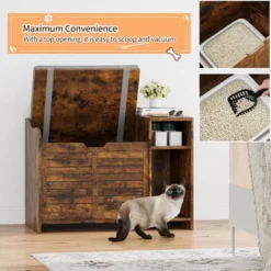 Cat Litter Box Enclosure, Hidden Litter Boxs Furniture With Storage & Cushion, Cat Wooden Cabinet, Litter Boxs With Door -House Beautiful GUEST c7246c93 979f 451a ae59 447599d658c9 1