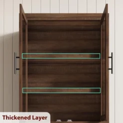 Tall Wooden Kitchen Pantry Cabinet,Farmhouse 4-Magnetic Door Freestanding Food Storage Cupboard Pantry Cabinet With Adjustable Shelves & Large Storage -House Beautiful GUEST c75ea6a0 c8f0 41f7 8477 90d39396ec5b 1