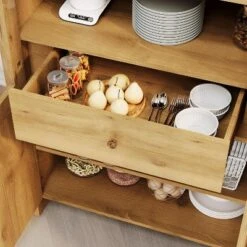 Kitchen Pantry Cabinet,Wood Arched Cupboard Storage Cabinet With 4 Doors,Hidden Drawer And Adjustable Shelves 11 Kitchen Pantry Cabinet,Wood Arched Cupboard Storage Cabinet With 4 Doors,Hidden Drawer And Adjustable Shelves -House Beautiful GUEST c762529b 0b85 4b6a b2be df4d703c6154