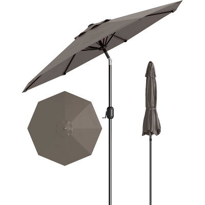 10FT Outdoor Patio Umbrella Portable Sun Shade With Push Button Tilt And Crank 6 10FT Outdoor Patio Umbrella Portable Sun Shade With Push Button Tilt And Crank - Image 4