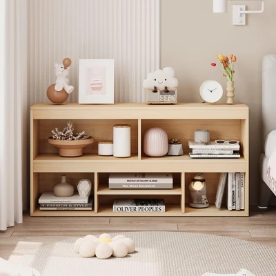 Kids Storage Organizer With Drawer, Toy Storage Shelf, 5 Cubes Storage Organizer, Wooden Storage Cabinet For Playroom 4 Kids Storage Organizer With Drawer, Toy Storage Shelf, 5 Cubes Storage Organizer, Wooden Storage Cabinet For Playroom - Image 2