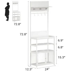 Coat Rack Shoe Storage 72.8in White Hall Tree With Doors Narrow Coat Tree Shoe Shelf Organizer 13 Coat Rack Shoe Storage 72.8in White Hall Tree With Doors Narrow Coat Tree Shoe Shelf Organizer -House Beautiful GUEST c8eeb824 bb93 42d8 91fb 2a0f8ccff82a