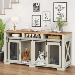 71" Dog Crate Furniture For 2 Dogs, Dog Kennel Furniture With Removable Divider And 3 Storage Compartments 17 71" Dog Crate Furniture For 2 Dogs, Dog Kennel Furniture With Removable Divider And 3 Storage Compartments -House Beautiful GUEST c9760f88 863b 4f96 b35f 1ed9ca0a2b57