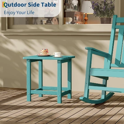 Outdoor HDPE Square Side Table - Adirondack Style Patio End Table For Pool, Beach - Weather Resistant & Easy Setup 10 Outdoor HDPE Square Side Table - Adirondack Style Patio End Table For Pool, Beach - Weather Resistant & Easy Setup - Image 8