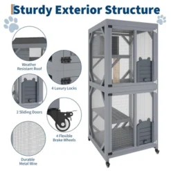 Jojoka Pet 4-Tier Wood Catio Outdoor Window Cat Enclosure, Cat House On Wheels With Scratch Post, Resting Box, Platforms, Sliding Doors, Weatherproof 12 Jojoka Pet 4-Tier Wood Catio Outdoor Window Cat Enclosure, Cat House On Wheels With Scratch Post, Resting Box, Platforms, Sliding Doors, Weatherproof -House Beautiful GUEST cb0b4de9 36b2 4a73 8dbf 51b0d4cbb819