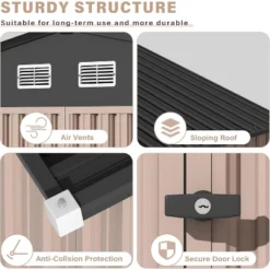 6x8FT Outdoor Metal Storage Sheds, Metal Garden Sheds & Outdoor Storage 16 6x8FT Outdoor Metal Storage Sheds, Metal Garden Sheds & Outdoor Storage -House Beautiful GUEST cb12585f 1d45 486c 9876 e76f643f4baa 1