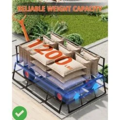 Heavy Duty Steel Garden Cart 1200 LBS Capacity 3 In 1 Pullable Garden Wagon With 13" Wheels For Gardening Soil Tools & Plant Transport