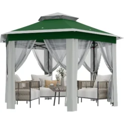Outdoor Patio Gazebo 13'x13' With Expansion Bolts, Heavy Duty Party Tent & Shelter With 6 Zippered Mesh Netting For Backyard 16 Outdoor Patio Gazebo 13'x13' With Expansion Bolts, Heavy Duty Party Tent & Shelter With 6 Zippered Mesh Netting For Backyard -House Beautiful GUEST cc1cdff8 2c9a 42c9 8db4 003c1ea8a417