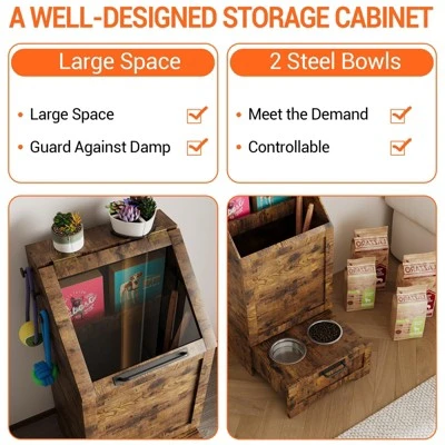 Dog Feeding Station With Storage, Pet Feeding Station With 2 Removable Dog Bowl, Pet Food Storage Organizer 10 Dog Feeding Station With Storage, Pet Feeding Station With 2 Removable Dog Bowl, Pet Food Storage Organizer - Image 8