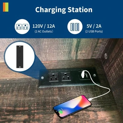 71” Farmhouse Pantry Cabinet - Kitchen Hutch With Charging Station & Adjustable Shelves, Dining Room Sideboard With Countertop 5 71” Farmhouse Pantry Cabinet - Kitchen Hutch With Charging Station & Adjustable Shelves, Dining Room Sideboard With Countertop - Image 3