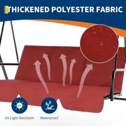 Outdoor Porch Swing Chair With Adjustable Canopy For Adults 3 Seat Glider Bench With Thickened Cushions, Durable Frame 16 Outdoor Porch Swing Chair With Adjustable Canopy For Adults 3 Seat Glider Bench With Thickened Cushions, Durable Frame -House Beautiful GUEST ccfe597e e951 4f44 af49 a88f479eb7a0