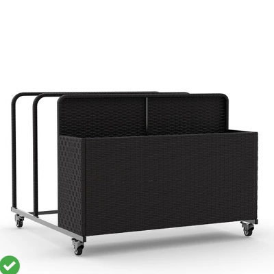 Outdoor Rolling PE Rattan Pool Caddy Wicker Patio Poolside Float Storage Organizer For Floaties Noodles Life 3 Outdoor Rolling PE Rattan Pool Caddy Wicker Patio Poolside Float Storage Organizer For Floaties Noodles Life