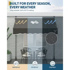 118’’x67’’ Manual Retractable Awning, Freestanding Patio Awning With Crank Handle 13 118’’x67’’ Manual Retractable Awning, Freestanding Patio Awning With Crank Handle -House Beautiful GUEST ce70265f 9db7 4db5 b5ad bdcbe1ec8bff