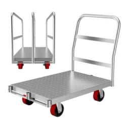 2-in-1 Heavy Duty Panel Truck Cart, All Steel Platform Truck, 2200 Lbs Capacity, 1 Front & 2 Side Railings, 4 Casters 15 2-in-1 Heavy Duty Panel Truck Cart, All Steel Platform Truck, 2200 Lbs Capacity, 1 Front & 2 Side Railings, 4 Casters -House Beautiful GUEST ce7b601d b5f7 45b4 97fe 994c358c45ce