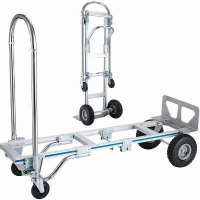 Convertible Hand Truck Dolly, Heavy Duty Folding Utility Cart, Pneumatic Tires For Warehouse, Aluminum 10 Convertible Hand Truck Dolly, Heavy Duty Folding Utility Cart, Pneumatic Tires For Warehouse, Aluminum - Image 8