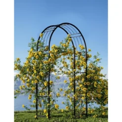 8FT Garden Arch Arbors, Reinforced Wedding Arbor With Ground Anchors, Rustproof Outdoor Trellis For Climbing Roses -House Beautiful GUEST cf308fe8 1fd6 4403 98b7 680cb55c6653