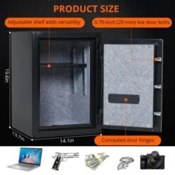 Fireproof 2.0 Cub Safe With Waterproof Bag, Digital Keypad Lock Box With Inner Lock & Adjustable Shelf For Home Office