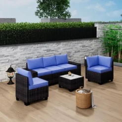 Jojoka 6 Pieces Outdoor Patio Sectional Furniture PE Rattan Sofa Set, All Weather Wicker Modular Patio Conversation Couch Sets With Coffee Table 22 Jojoka 6 Pieces Outdoor Patio Sectional Furniture PE Rattan Sofa Set, All Weather Wicker Modular Patio Conversation Couch Sets With Coffee Table -House Beautiful GUEST d03ccf82 03a1 4e4a a47a 442926243dbf