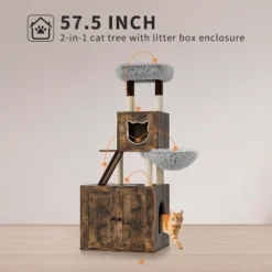 59-Inch Tall Modern Cat Tree With Hidden Litter Box Enclosure – 2-in-1 Cat Tower With Wood House, Scratching Posts, Caves & Washable Cushions 12 59-Inch Tall Modern Cat Tree With Hidden Litter Box Enclosure – 2-in-1 Cat Tower With Wood House, Scratching Posts, Caves & Washable Cushions -House Beautiful GUEST d07e7fe1 0d76 4e6f b670 d8a1d58470d4