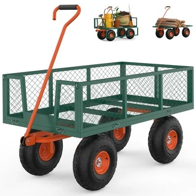 500lbs Steel Garden Cart Heavy Duty Mesh Steel Utility Outdoor Wagon With Removable Sides 180° Rotating Handle 10 Inch Tires,Black 12 500lbs Steel Garden Cart Heavy Duty Mesh Steel Utility Outdoor Wagon With Removable Sides 180° Rotating Handle 10 Inch Tires,Black - Image 10