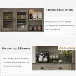 71" Kitchen Pantry Cabinet, Tall Storage Cabinet With Doors And Shelves & Drawer, Farmhouse Kitchen Hutch With Microwave Stand 12 71" Kitchen Pantry Cabinet, Tall Storage Cabinet With Doors And Shelves & Drawer, Farmhouse Kitchen Hutch With Microwave Stand -House Beautiful GUEST d0c9ca7b ba71 43a4 950e a56146ba8420