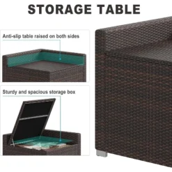 Rattan Patio Sectional Sofa Set 8 Pieces Outdoor Wicker Furniture Couch Patio Storage Table Coffee Table Backyard Furniture Conversation SetGray Sofa -House Beautiful GUEST d130a21d 907f 4140 8b72 6d411f8c8b25