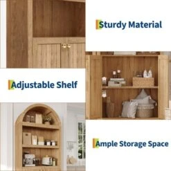 72" Tall Arched Pantry Cabinet With Doors, 5-Tier Kitchen Storage Cabinet With Adjustable Shelves, Wooden Pantry Cabinet -House Beautiful GUEST d1947a9c 17b5 4d0b be02 8b17b24b3cf3