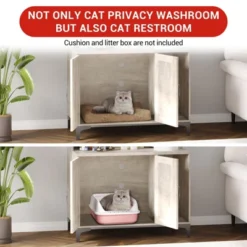 Cat Litter Box Enclosure With 4 Shelves & Storage Cabinet, 51.1 Inch Tall Hidden Cat Furniture With Scratch Pad, Multi-Functional Indoor Cat House 20 Cat Litter Box Enclosure With 4 Shelves & Storage Cabinet, 51.1 Inch Tall Hidden Cat Furniture With Scratch Pad, Multi-Functional Indoor Cat House -House Beautiful GUEST d2050322 eece 4b9b ab4c f2f41d15935e