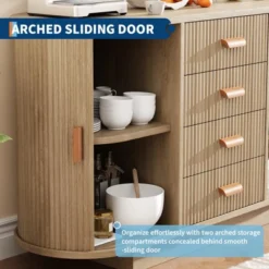 Modern Fluted Sideboard Buffet Cabinet With Storage, Wood Modern 47" Kitchen Storage Cabinet Buffet Table Coffee Bar With Doors 11 Modern Fluted Sideboard Buffet Cabinet With Storage, Wood Modern 47" Kitchen Storage Cabinet Buffet Table Coffee Bar With Doors -House Beautiful GUEST d2315c58 b3a5 422e be8b 19eb153d8648