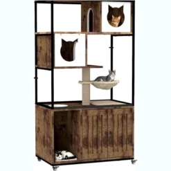Jojoka Pet Litter Box Enclosure, Hidden Cat House Furniture With Metal Frame, Cat Tower With Storage, Barn Door, And Wheels 15 Jojoka Pet Litter Box Enclosure, Hidden Cat House Furniture With Metal Frame, Cat Tower With Storage, Barn Door, And Wheels -House Beautiful GUEST d23f5f72 901e 4774 87fd 4a4cb1060835