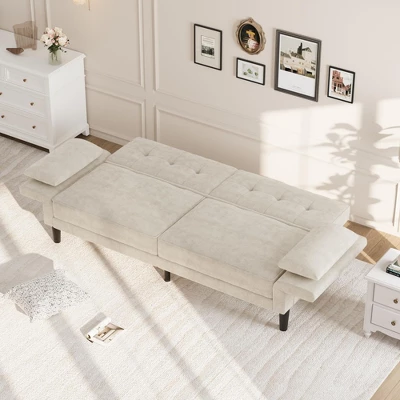 89" Futon Sofa Bed, Convertible Sleeper Sofa With Adjustable Backrest & Armrest, Modern Loveseat Sleeper 10 89" Futon Sofa Bed, Convertible Sleeper Sofa With Adjustable Backrest & Armrest, Modern Loveseat Sleeper - Image 8