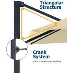 10Ft Offset Hanging Market Patio Umbrella, Outdoor Offset Cantilever Umbrella -House Beautiful GUEST d3116e2f 8a87 4e13 af46 5352f6b5eec8