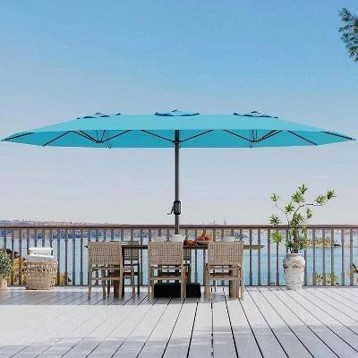 Jojoka 15FT Large Patio Umbrella With Base,Double-Sided Outdoor Market Rectangle Umbrellas For 2-8 People 12 Jojoka 15FT Large Patio Umbrella With Base,Double-Sided Outdoor Market Rectangle Umbrellas For 2-8 People - Image 10