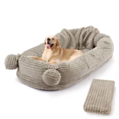 Large Size Dogs Bed, XL Washable Pet Bed With Faux Fur Bolster, Removable Cover Calming Round Bed -House Beautiful GUEST d369cd97 528c 4186 8173 ede62fcee788