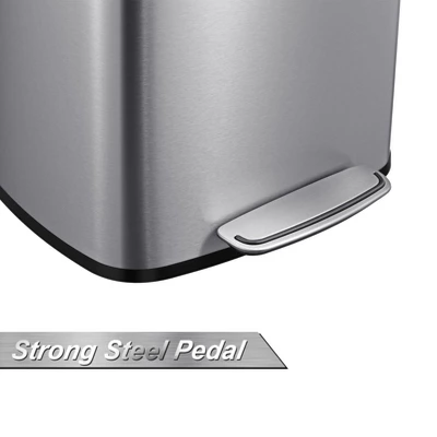 50L/13Gal Heavy Duty Hands-Free Stainless Steel Kitchen Trash Can, Commercial Rectangular Kitchen Waste Bin 7 50L/13Gal Heavy Duty Hands-Free Stainless Steel Kitchen Trash Can, Commercial Rectangular Kitchen Waste Bin - Image 5