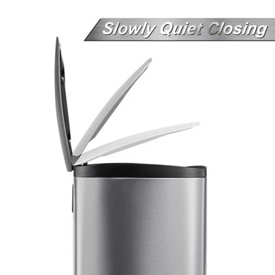 50L/13Gal Heavy Duty Hands-Free Stainless Steel Kitchen Trash Can, Commercial Rectangular Kitchen Waste Bin 5 50L/13Gal Heavy Duty Hands-Free Stainless Steel Kitchen Trash Can, Commercial Rectangular Kitchen Waste Bin - Image 3