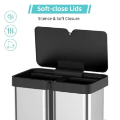 Automatic Motion Sensor Trash Can, 60L/16 Gal Touchless Garbage Bin With Soft-Close Lid, Dual Compartment Waste Basket For Kitchen, Office 12 Automatic Motion Sensor Trash Can, 60L/16 Gal Touchless Garbage Bin With Soft-Close Lid, Dual Compartment Waste Basket For Kitchen, Office -House Beautiful GUEST d461d076 16ff 439d 94db 1e7b03dc0b62