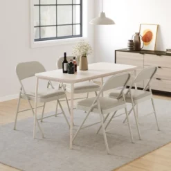 2 Pack Folding Chairs With Padded Cushions, Padded Foldable Chair Hold Up To 350 Pounds, Portable Black Folding Chair