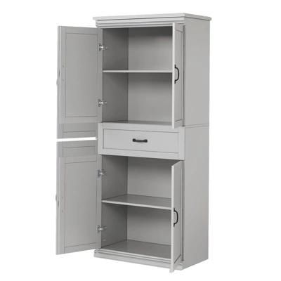 70" Tall Kitchen Pantry Cabinets Pantry Cabinet With 2 Doors And 3 Adjustable Shelves, Freestanding Cupboard 7 70" Tall Kitchen Pantry Cabinets Pantry Cabinet With 2 Doors And 3 Adjustable Shelves, Freestanding Cupboard - Image 5
