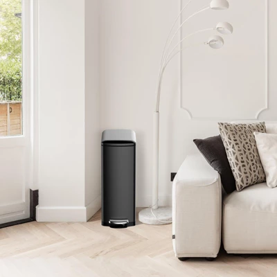 8 Gallon Slim Trash Can, 30L Step Garbage Can With Soft-Close Lid, Stainless Steel Recycling Bin 7 8 Gallon Slim Trash Can, 30L Step Garbage Can With Soft-Close Lid, Stainless Steel Recycling Bin - Image 5