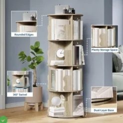 4 Tier Spinning Bookshelf Tower 50in Tall Bookcase For Kids Room 360¡ã Swivel Wood Bookshelf Rotating 10 4 Tier Spinning Bookshelf Tower 50in Tall Bookcase For Kids Room 360¡ã Swivel Wood Bookshelf Rotating -House Beautiful GUEST d719ac20 e1f2 438b 94dc df1668545065