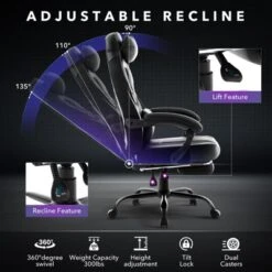 Big And Tall Office Chair, High Back Leather Gaming Chair With Footrest, Ergonomic Computer Chair W/Lumbar Support & Headrest, 360° Swivel Base 16 Big And Tall Office Chair, High Back Leather Gaming Chair With Footrest, Ergonomic Computer Chair W/Lumbar Support & Headrest, 360° Swivel Base -House Beautiful GUEST d82cfc2d ce27 4b01 8b8f a7cdf2602cc1