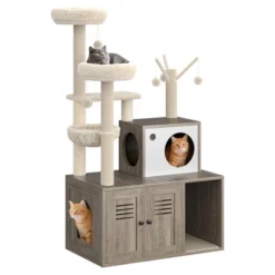 Multi-Level Cat Tree With Hidden Litter Box - 3-in-1 Cat Tower Featuring Cat Bed, Hammock, And Scratching Board, Suitable For Indoor Cats 19 Multi-Level Cat Tree With Hidden Litter Box - 3-in-1 Cat Tower Featuring Cat Bed, Hammock, And Scratching Board, Suitable For Indoor Cats -House Beautiful GUEST d8a2f383 59fc 46bd 9bc0 a32e4102c7b8