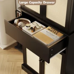 69" Tall Pantry Cabinet, Rattan Kitchen Pantry Storage Cabinet With Doors And Adjustable Shelves, Freestanding Cupboard Cabinet With Drawer 15 69" Tall Pantry Cabinet, Rattan Kitchen Pantry Storage Cabinet With Doors And Adjustable Shelves, Freestanding Cupboard Cabinet With Drawer -House Beautiful GUEST d8e86272 97b2 4039 933e 8b357422c228 1