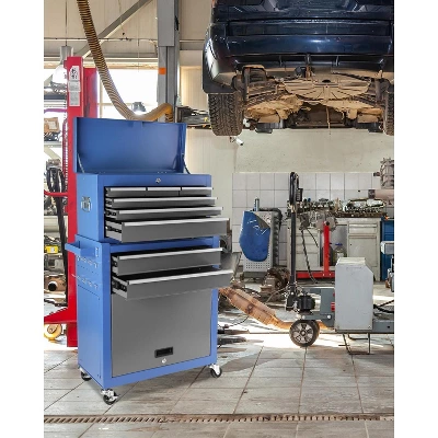 Tool Chest With 8 Drawers, 2-in-1 Mobile Steel Tool Cabinet Storage With Wheels & Lock, Tool Chest Organizer For Garage, Workshop, Home Crafts Use 8 Tool Chest With 8 Drawers, 2-in-1 Mobile Steel Tool Cabinet Storage With Wheels & Lock, Tool Chest Organizer For Garage, Workshop, Home Crafts Use - Image 6